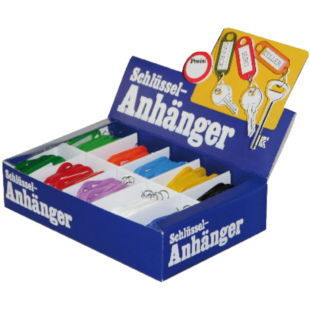 LOTHAR REIHER Schlüsselanhänger, mit Beschriftungsfeld, Kunststoff farbig sortiert 200 Stück Produktbild img2 L
