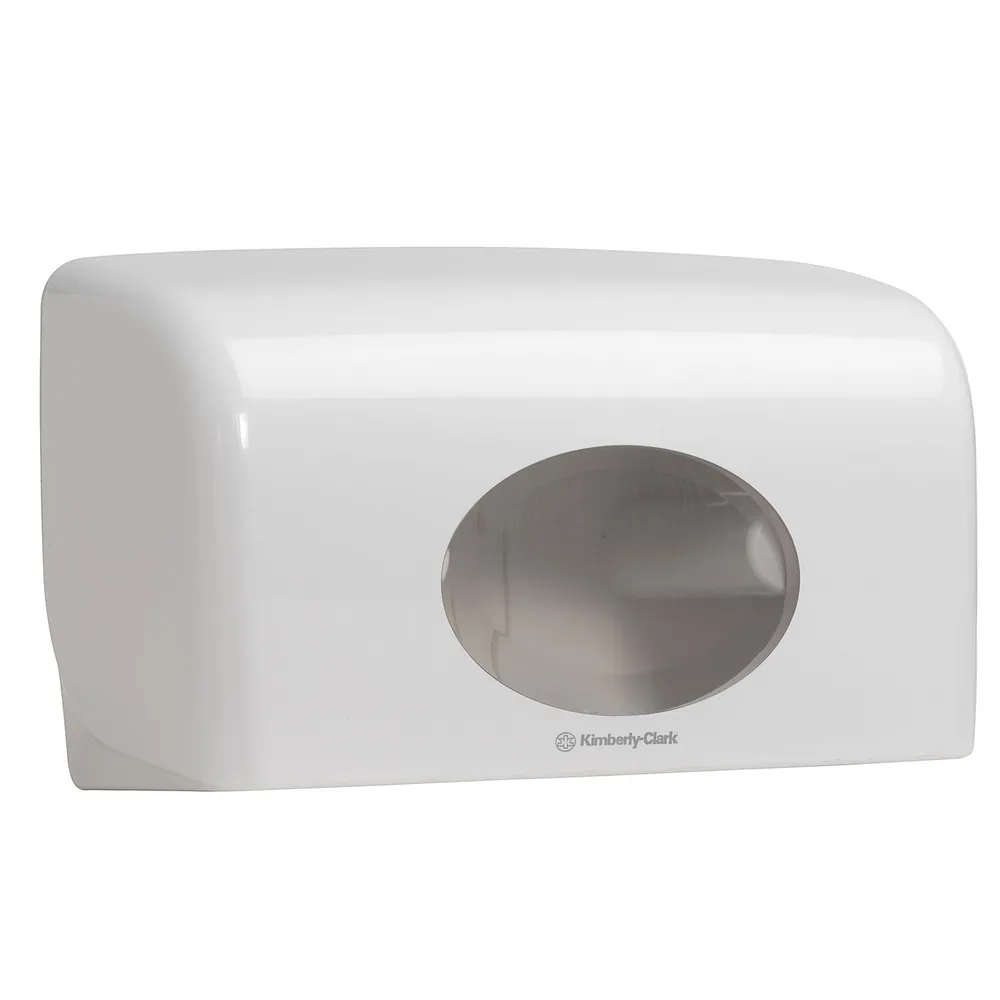 Kimberly-Clark Toilettenpapierspender Aquarius Kleinrollen weiß, Nr. 6992, 18x29,8x12,8cm Produktbild img1 L
