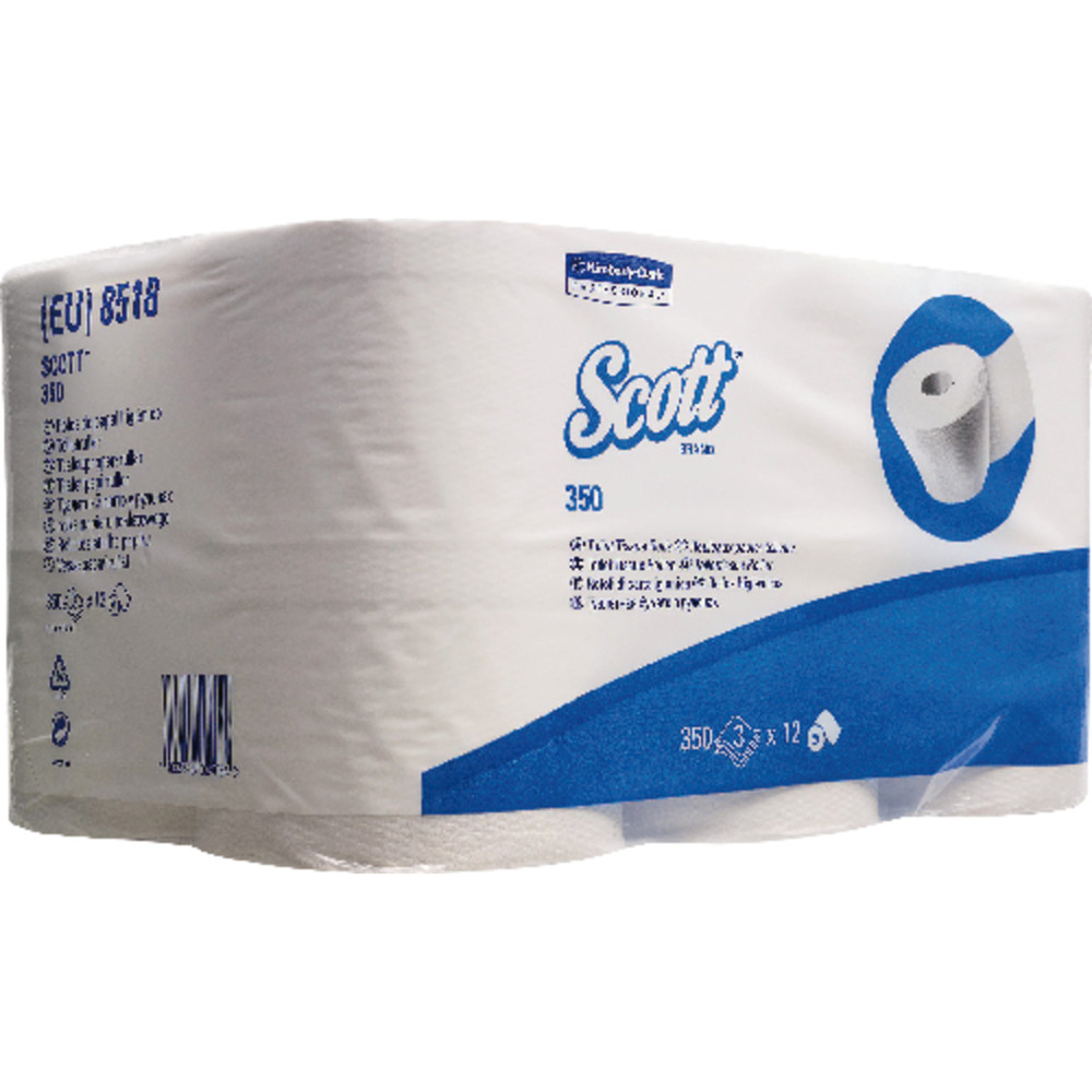 Scott® Toilet-Tissue 350 3-lagig hochweiß 1 VE = 6 x 350 Blatt Produktbild img2 L