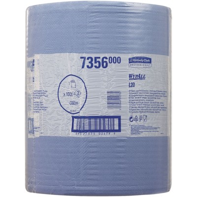 Produktbild von WYPALL® - KC Wischtuch Wypall L20 blau, 2-lagig, reißfest, 1000 Abrisse, 35,5x3