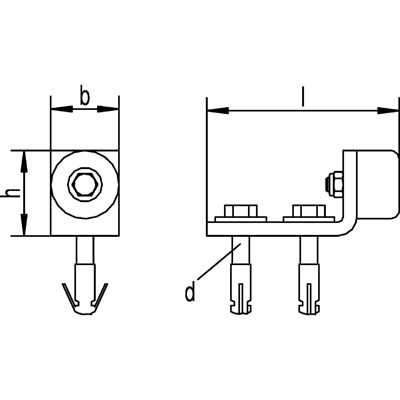 Produktbild von HELM - Schiebetor-Torpuffer, 360, mit Dübeln und Schrauben,B40mm,H50mm,L113mm, 