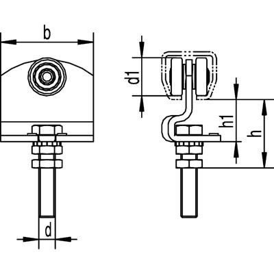 Produktbild von HELM - Rollapparat, 390,einpaarig,zum Einhängen, für Prof.-Nr.300, Ø 28, 65kg,L