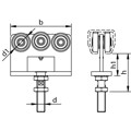 Produktbild von HELM - 392 Rollapparat M12 x 60, verzinkt, gelb