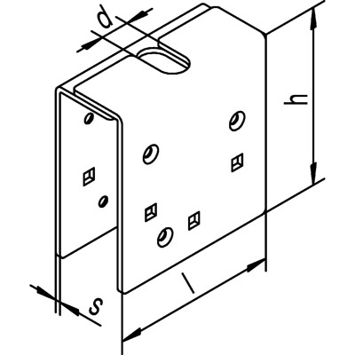 Produktbild von HELM - Schiebetor-Verstärkungslasche, 498,f.Prof.-Nr. 300/400,H107mm,L100mm,S3m