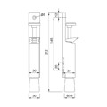 Produktbild von KWS - OT-Türfeststeller, mit Tretbolzen, Hub 30mm, 1081, silberfarbig einbrennl