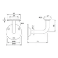 KWS 4524 Handlaufstütze gewölbte Auflage, zum Anschrauben Produktbild img2 S
