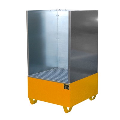 Produktbild von BAUER - Auffangwanne mit Gitterrost 800 x 800 x 460mm, lackiert orange RAL 2000