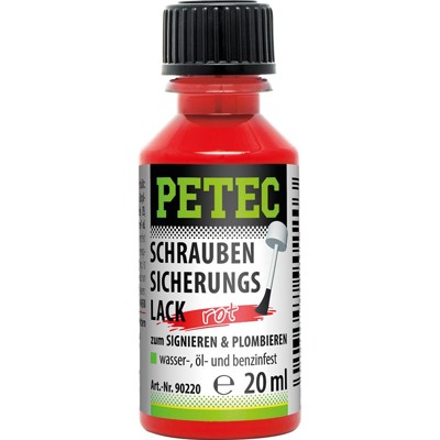 Produktbild von PETEC - Schraubensicherungslack rot, 20ml