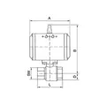 Produktbild von RIEGLER - Messingkugelhahn, pneumat. Stellantrieb doppeltwirkend, Rp 1 1/4 (350