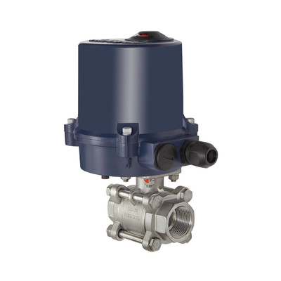 Produktbild von RIEGLER - 2-Wege-Edelstahlkugelhahn, elekt. Stellantrieb, 24 V DC, Rp 1 1/2 (35