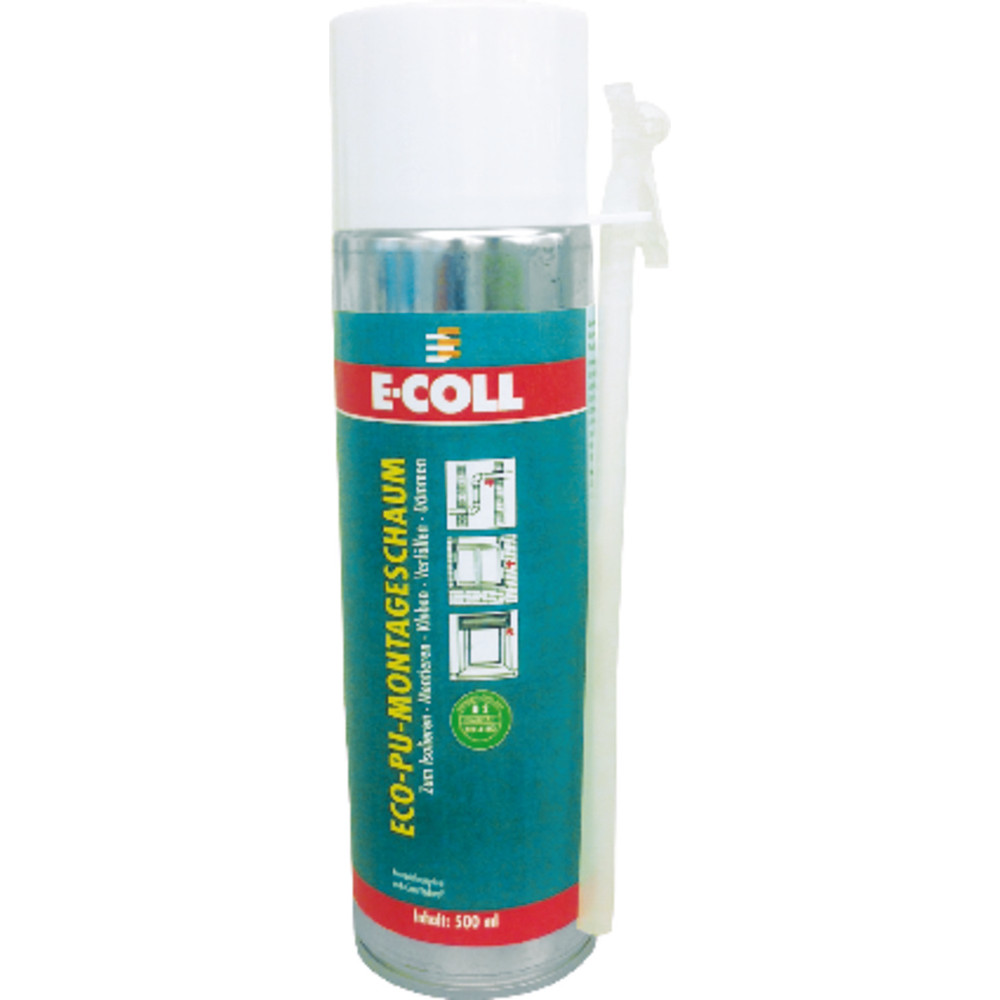 E-COLL ECO Polyurethan-Montageschaum, schnelle Hautbildung 500ml Spraydose Produktbild img2 L