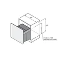 HETTICH Badezimmer-Wäschekorbauszug, KB600mm, InnoTech Pull Laundry, 9207636,silber Produktbild img2 S