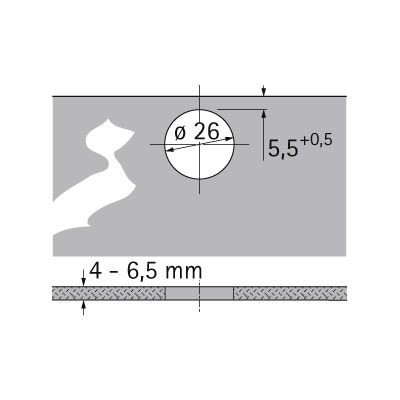 Produktbild von HETTICH - Möbel-Topfscharnier, Intermat 9904, 72968, 95°,Kröpf. 16mm, ZDG silb.