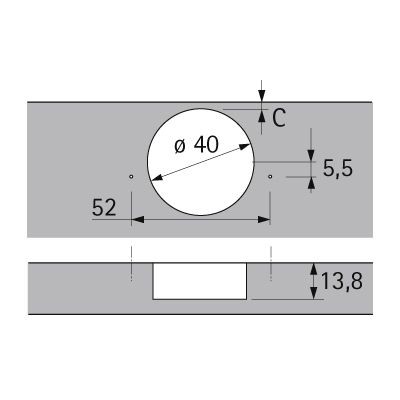 Produktbild von HETTICH - MB-Topfscharnier, Intermat 9935, 73926, 95°,Kröpf. 9,5mm, Zinkdruckgu