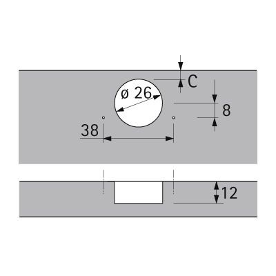 Produktbild von HETTICH - Möbel-Topfscharnier, Intermat 9924, 72966, 95°,Kröpf. 16mm, ZDG silb.