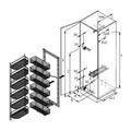 Produktbild von HETTICH - Küchen-Hochschrankauszugrahmen, Dispensa Duo 70820, Stahl