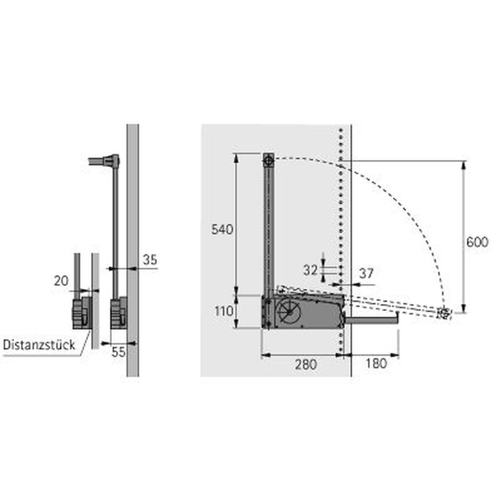 HETTICH Schrank-Kleiderlift, Duo Lift 10, 9079878, 750-1170mm, 10kg, aluminiumoptik Produktbild img2 L