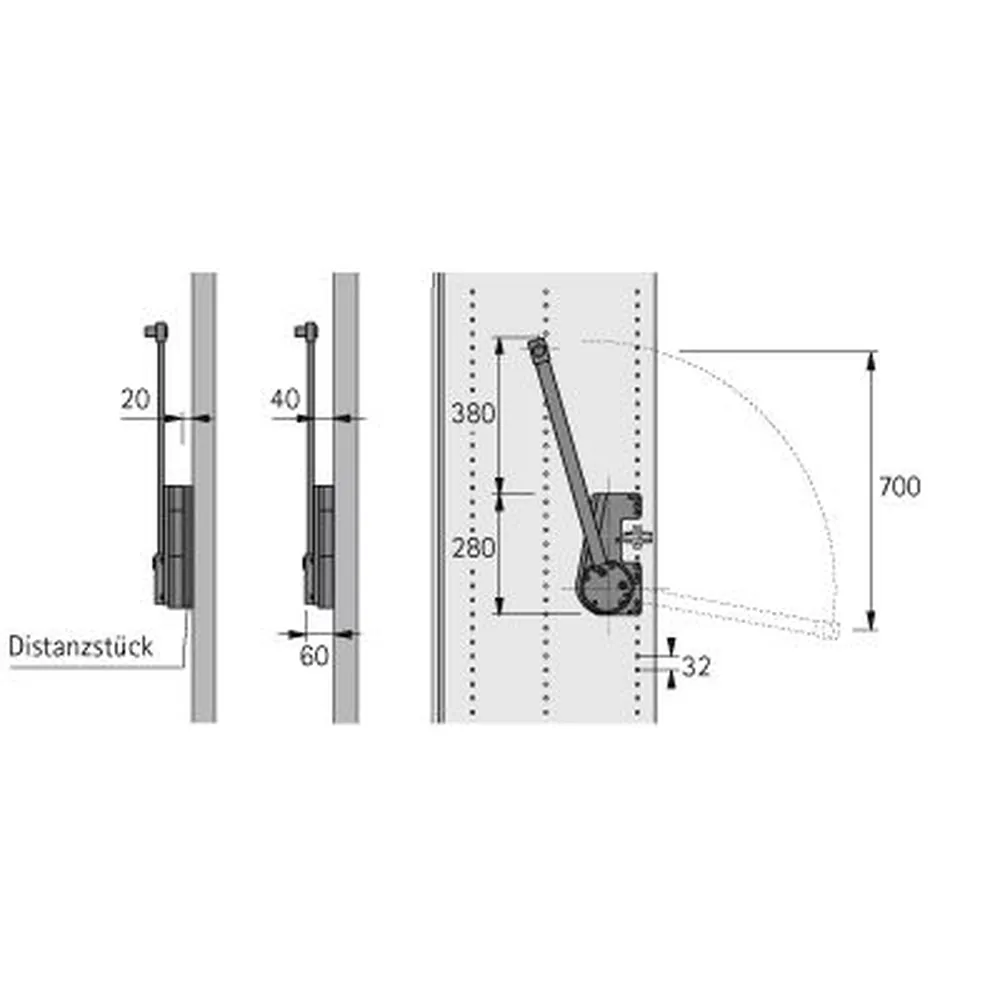 HETTICH Schrank-Kleiderlift, Duo Lift 15, 42507, 750-1150mm, 15kg, aluminiumoptik Produktbild img2 L