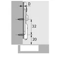 Produktbild von HETTICH - Möbel-Linear-Montageplatte,Distanz 3mm, Sensys, 9117472,Stahl obsidia