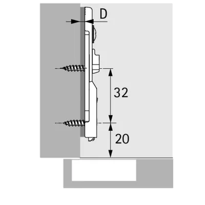 Produktbild von HETTICH - Möbel-Linear-Montageplatte,Distanz 3mm, Sensys, 9117472,Stahl obsidia