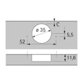 Produktbild von HETTICH - Möbel-Topfscharnier, Sensys 8687, 9099660, 165°, Stahl vernickelt