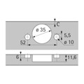 Produktbild von HETTICH - Möbel-Topfscharnier, Sensys 8657i, 9099553, 165°,Kröpf. 9,5mm, Stahl 