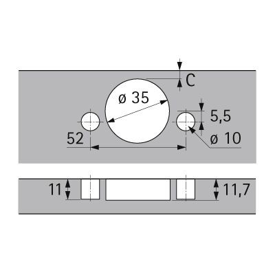 Produktbild von HETTICH - Möbel-Topfscharnier, Intermat 9943, 48061, 110°,Kröpf. 9,5mm, Stahl v