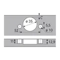 Produktbild von HETTICH - Möbel-Topfscharnier, Sensys 8631i, 9091412, 95°,Kröpf. 9,5mm, Stahl s