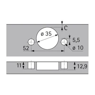 Produktbild von HETTICH - Möbel-Topfscharnier, Sensys 8631i, 9091412, 95°,Kröpf. 9,5mm, Stahl s