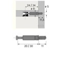 Produktbild von HETTICH - MB-Einschraubdübel, Bohr Ø 5mm, Spannmaß 30mm, Twister DU 232, 20058,