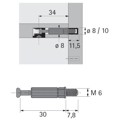 Produktbild von HETTICH - MB-Einschraubdübel, Bohr Ø 8mm, Spannmaß 30mm, Twister DU 644 T, 2015