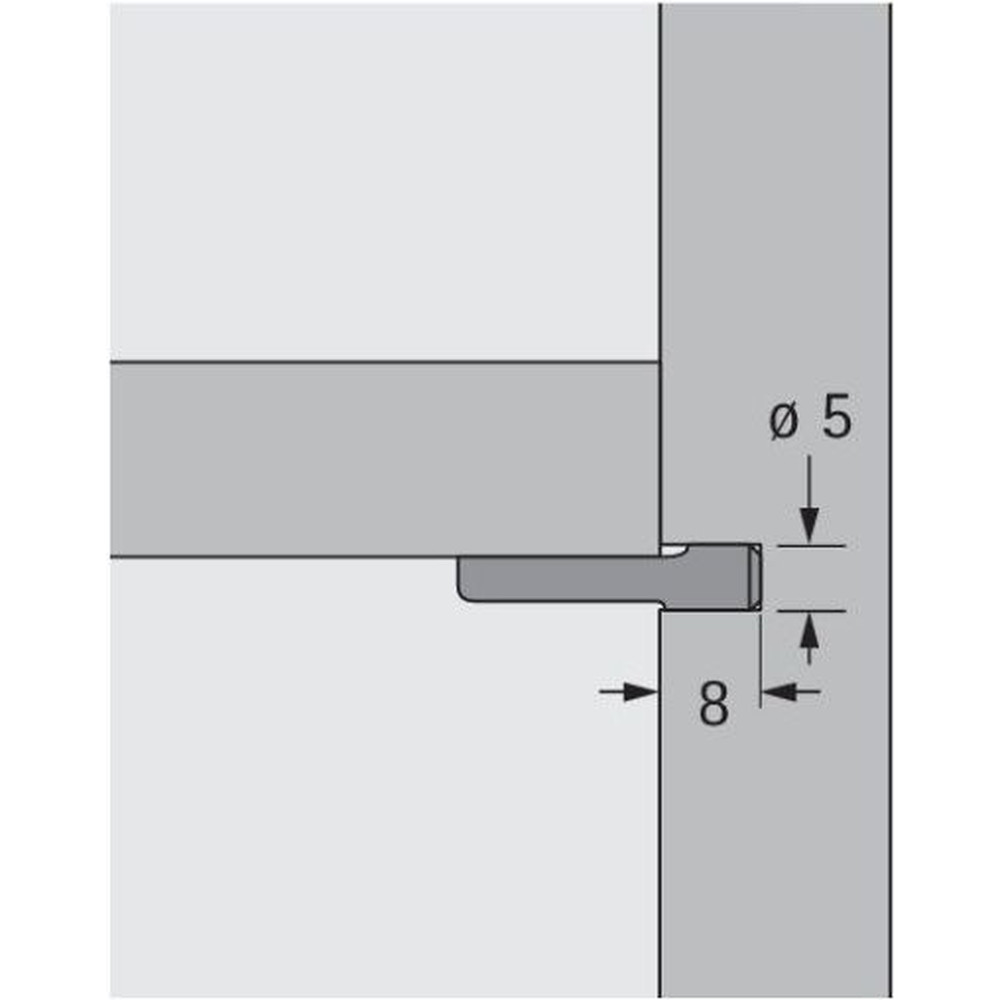 HETTICH MB-Löffelbodenträger, ohne Hülse, 20782,Zapfen Ø 5mm, Stahl verzinkt Produktbild img2 L