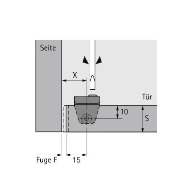 Produktbild von HETTICH - Möbel-Zapfenband, für einliegende Türen, 140°, 69933, Stahl silber ve