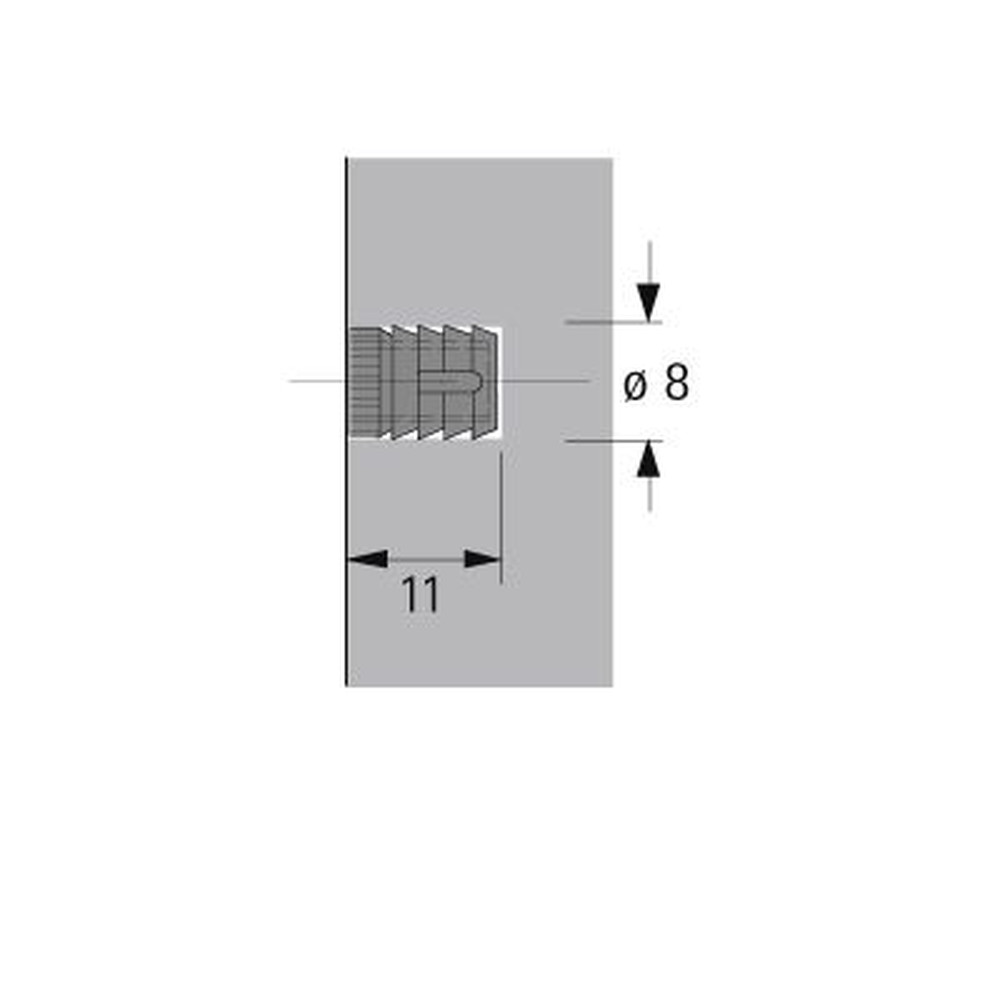 HETTICH MB-Kunststoffmuffe, M6,L11mm, Nr.49, 40005, Kunststoff, weiß Produktbild img2 L