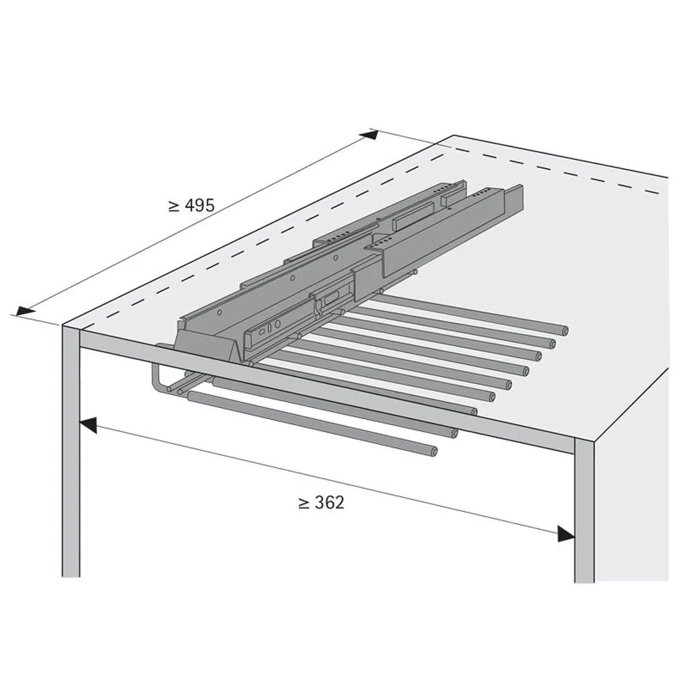 HETTICH Schrank-Hosenhalter,ausziehbar,9162284,Anz.Hosenhalt.9,Stahl silber Produktbild img2 L