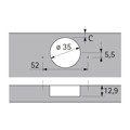 Produktbild von HETTICH - Möbel-Topfscharnier, Sensys 8687, 9099660, 165°, Stahl vernickelt