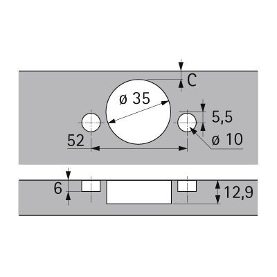 Produktbild von HETTICH - Möbel-Topfscharnier, Sensys 8657, 9099603, 165°, Stahl vernickelt