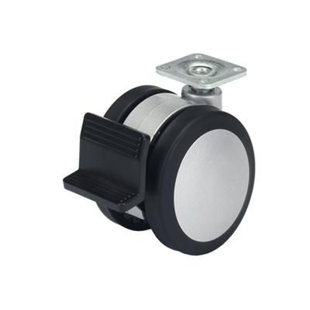 HETTICH Schreibt.cont.-Zwillingsrolle,m.Festst.,Ø75mm,Bala d-lock 9078515,thermopl.Gummi Produktbild img1 L