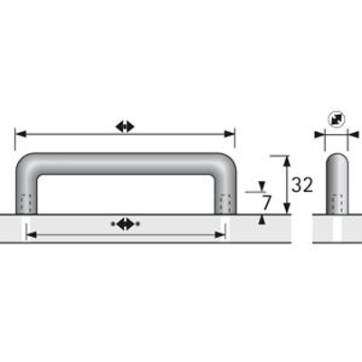 Produktbild von HETTICH - MB-Bügelgriff, Avenio, 9070522,Ø10x96mm,H32mm, matt vernickelt