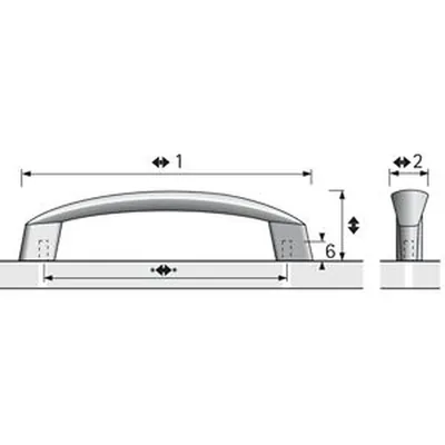 Produktbild von HETTICH - MB-Griff, Dinia, 9070681,B18x128mm,H29mm, edelstahloptik, gebürstet