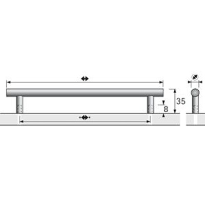 Produktbild von HETTICH - MB-Stangengriff, Salvia, 9071008,Ø12x160mm,H35mm, edelstahl, gebürste