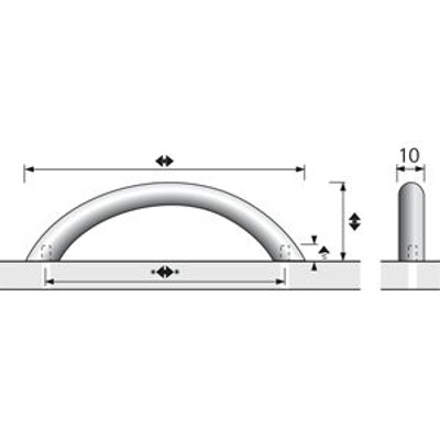 Produktbild von HETTICH - MB-Segmentbogengriff, Nicia, 9071039,Ø10x128mm,H30mm, matt verchromt