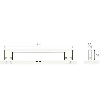 Produktbild von HETTICH - MB-Griff, Opera, 9113681,B8,5x192mm,H33mm, glanz verchromt