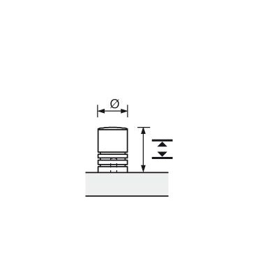 Produktbild von HETTICH - MB-Knopf, Agrinum, 9070264,Ø 18mm,L 182mm,H 26mm, Edelstahl, edelstah