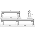 Produktbild von HETTICH - MB-Stangengriff, Clivia, 115206,B16x224mm,H36mm, silber, eloxiert