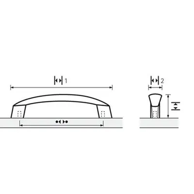 Produktbild von HETTICH - MB-Griff, Dinia, 9070681,B18x128mm,H29mm, edelstahloptik, gebürstet