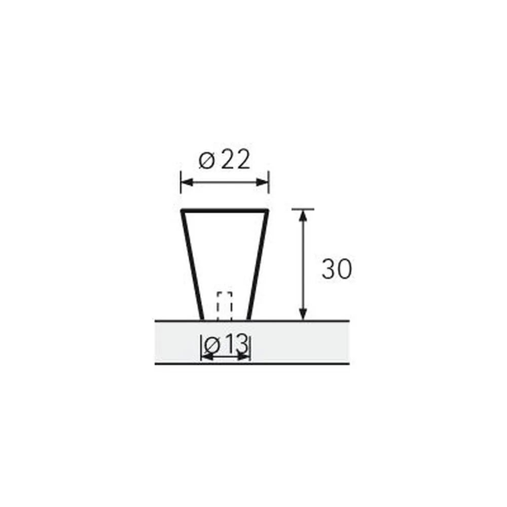 HETTICH MB-Knopf, Onex, 9113565,Ø 22mm,H 30mm, Edelstahl, edelstahl gebürstet Produktbild img2 L