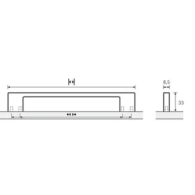 Produktbild von HETTICH - MB-Griff, Opera, 9113681,B8,5x192mm,H33mm, glanz verchromt