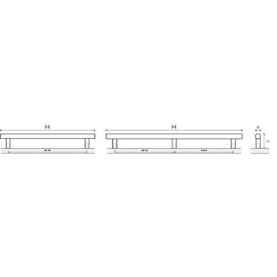 Produktbild von HETTICH - MB-Stangengriff, Salvia, 9071008,Ø12x160mm,H35mm, edelstahl, gebürste