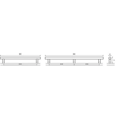 Produktbild von HETTICH - MB-Stangengriff, Salvia, 9070991,Ø10x288mm,H35mm, edelstahl, gebürste
